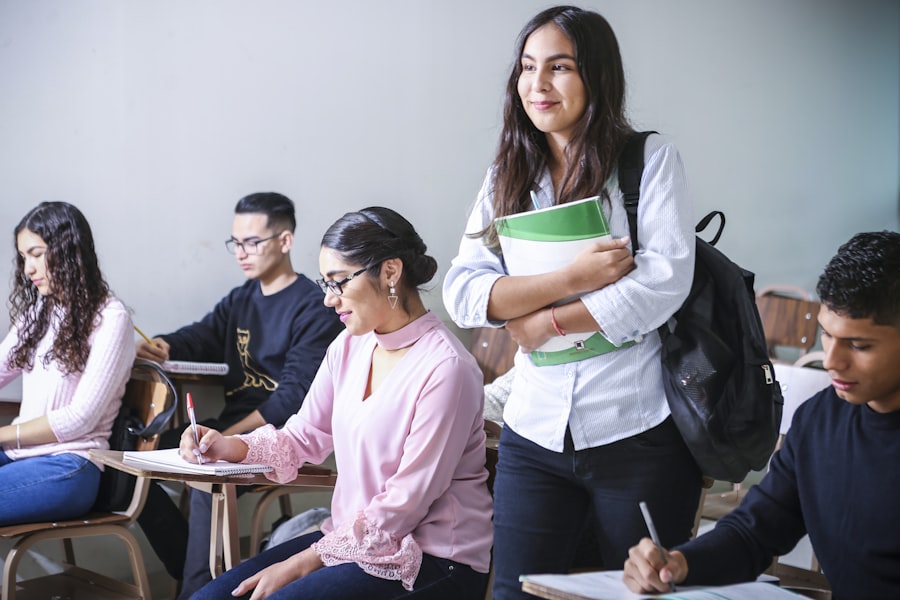 Learner holding course materials